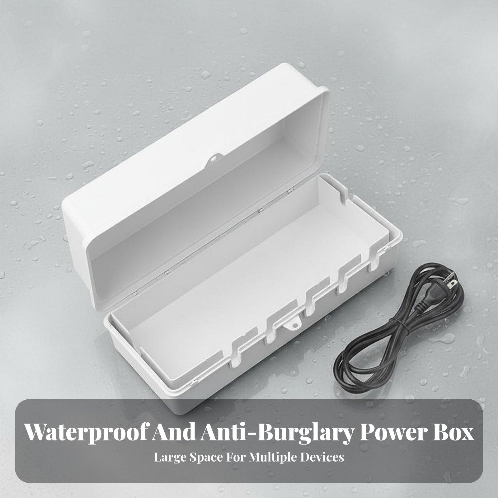 Outdoor Power Strip With Cover - Waterproof Power Strips Box Dustproof Lockable