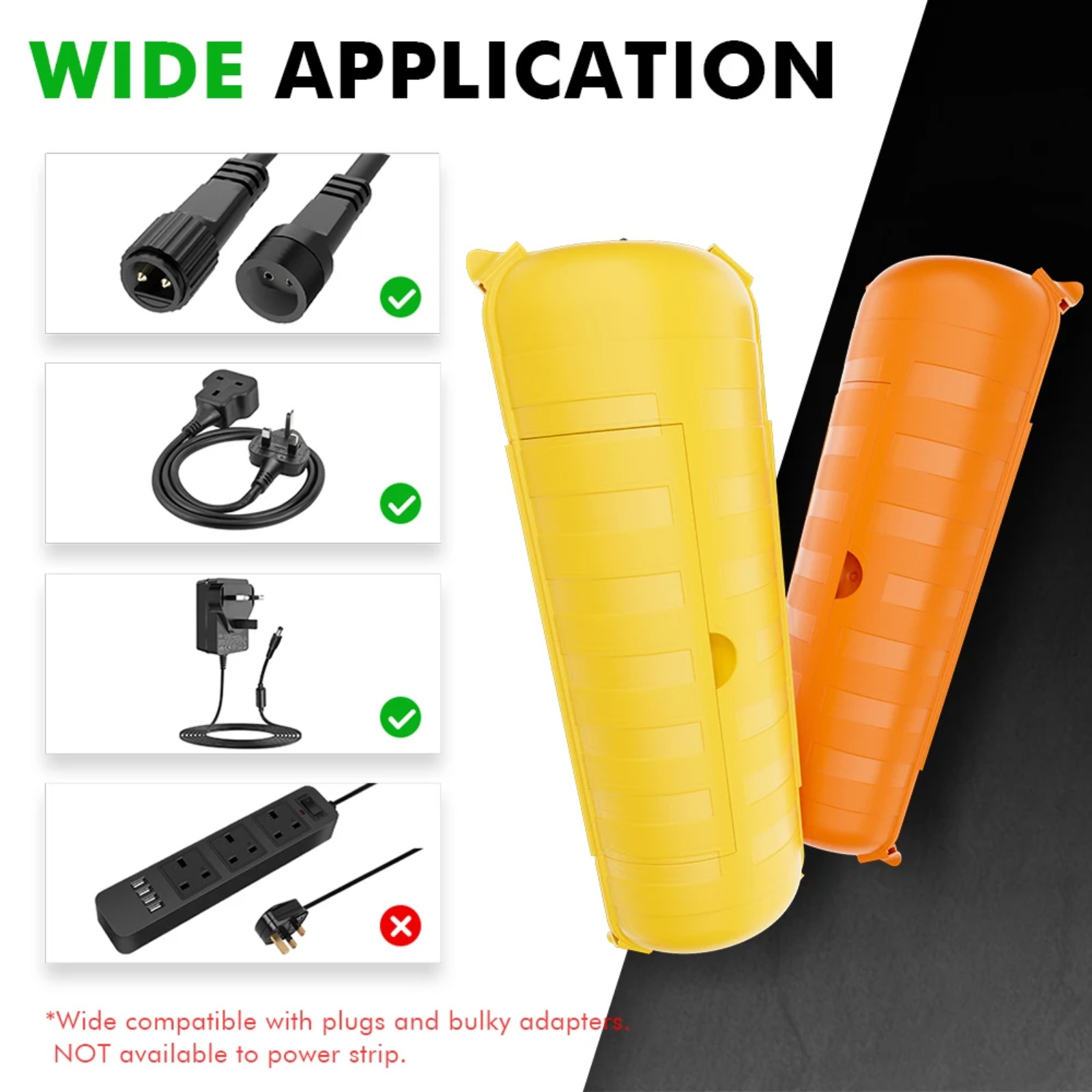 Outdoor Power Strip With Cover - IP44 Outdoor Extension Cord Cover 29x11x7.5cm