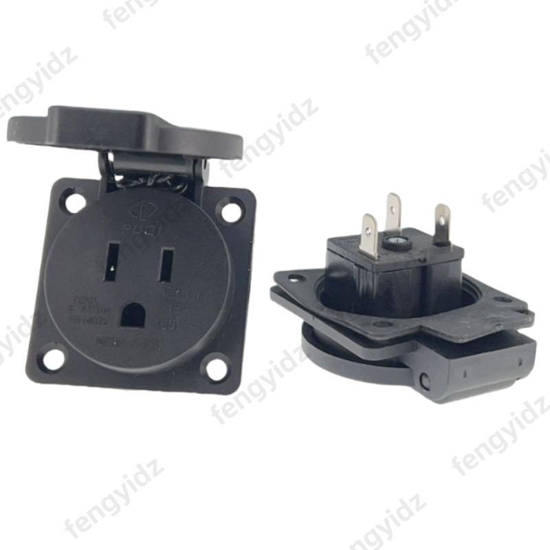 Black 125V 15A 20A IP44 CE Ame - Outdoor Power Receptacle ulasan dan harga