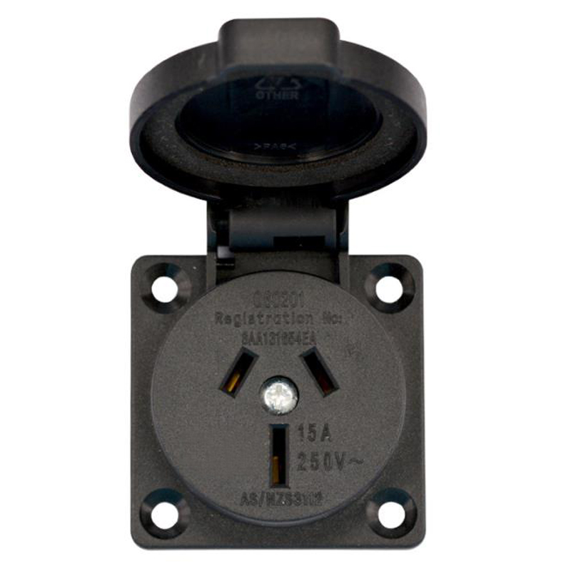 2PCS Black 10A 15A Australia O - Outdoor Power Receptacle ulasan dan harga