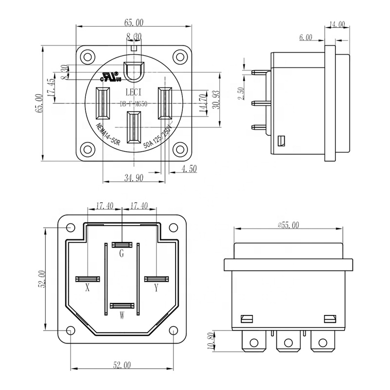 NEMA 14-50R Receptacle 50 Amp  - Outdoor Power Receptacle ulasan dan harga