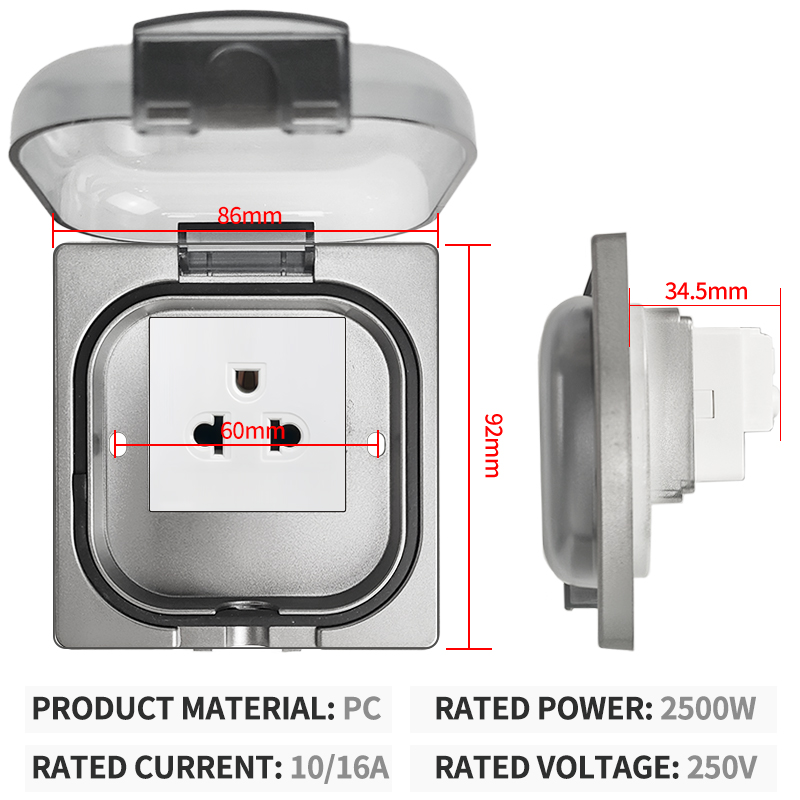 IP65 Waterproof Outdoor Socket - Outdoor Power Receptacle ulasan dan harga
