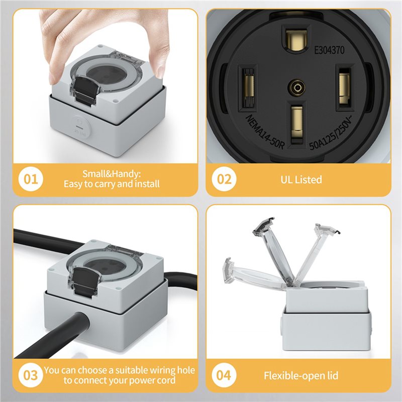 Y17A 6X 50Amp Power Outlet Box - Outdoor Power Receptacle ulasan dan harga