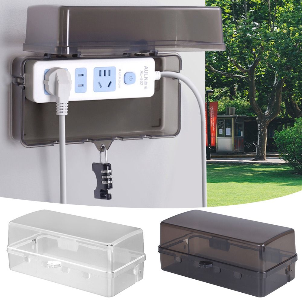 Portable Plastic Plug Box Anti - Outdoor Power Strip With Cover ulasan dan harga