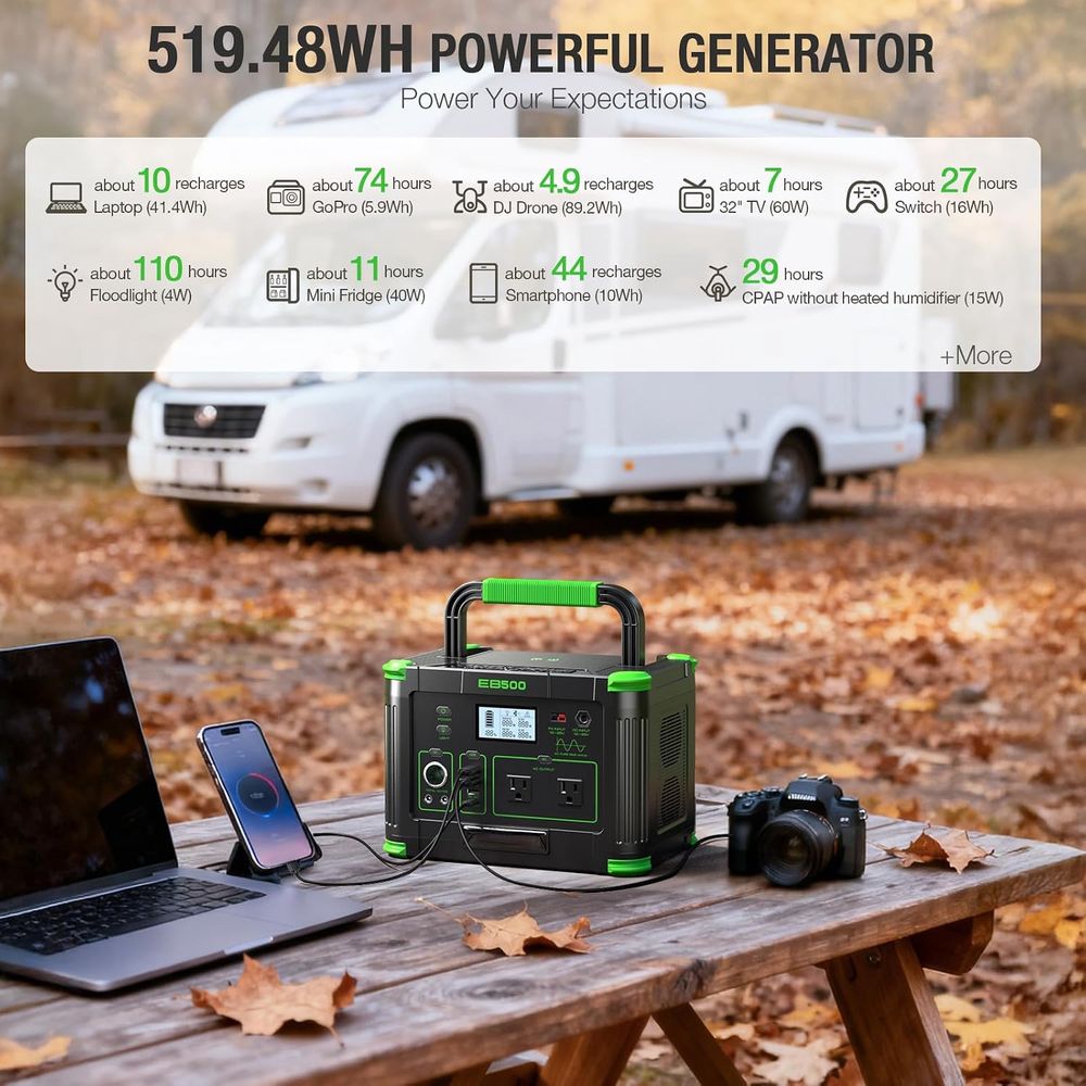 500W Portable Power Station 51 - Ac Outdoor Power ulasan dan harga