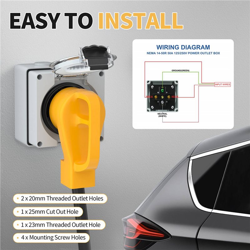 ABZL 6X 50Amp Power Outlet Box - Outdoor Power Receptacle ulasan dan harga