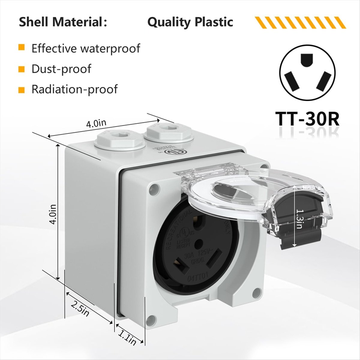 HHTL 30Amp Power Outlet Box,12 - Outdoor Power Receptacle ulasan dan harga