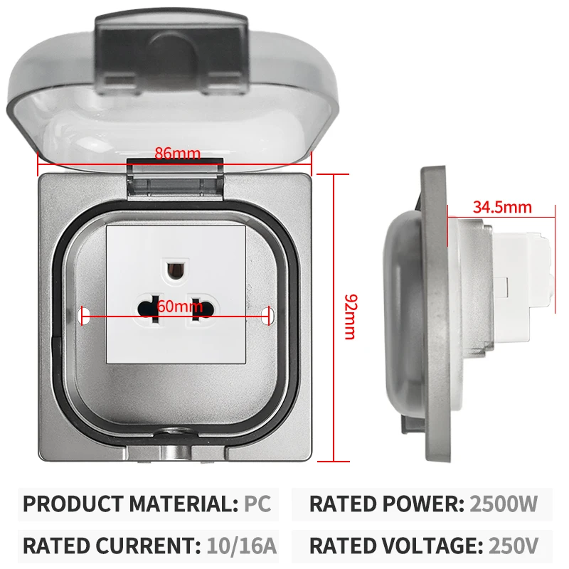 IP65 Waterproof Outdoor Socket - Outdoor Power Receptacle ulasan dan harga