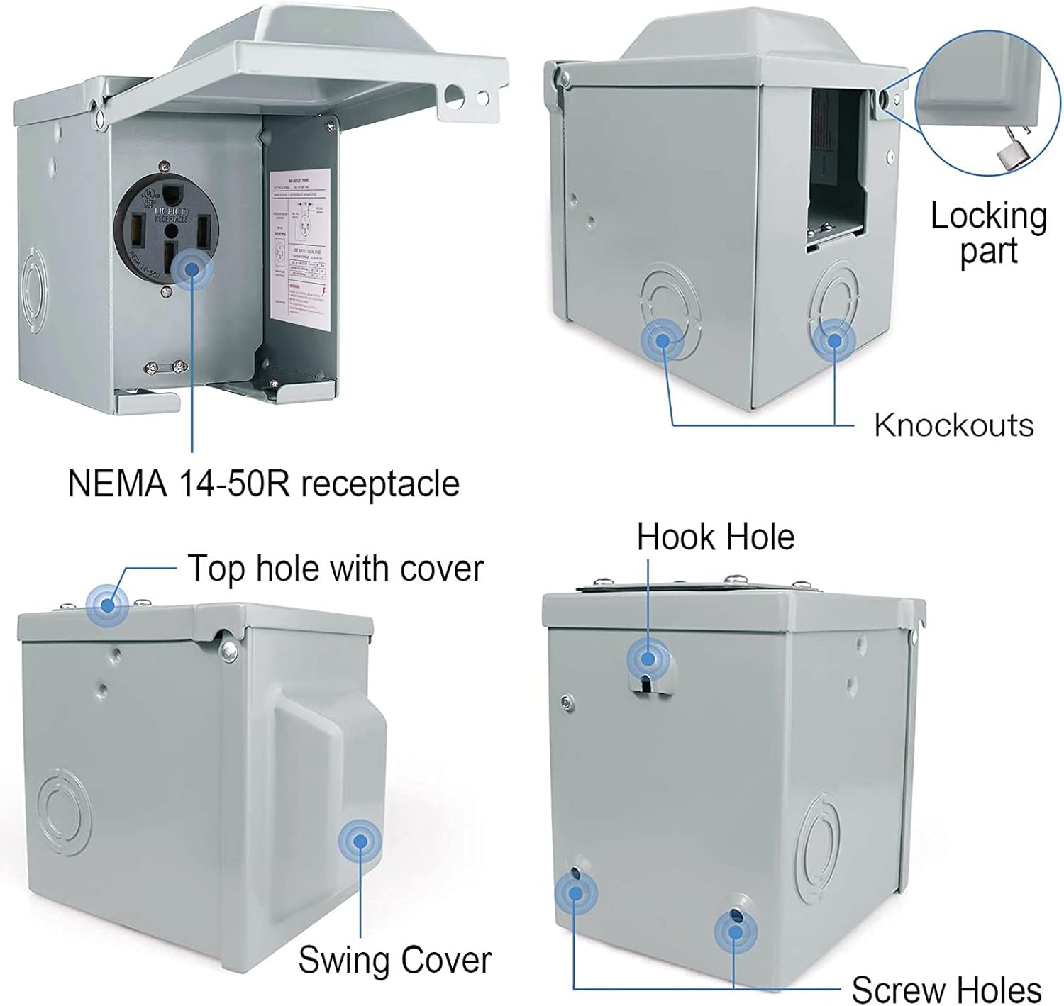 30/50 Amp 125/250 Volt RV Powe - Outdoor Power Receptacle ulasan dan harga
