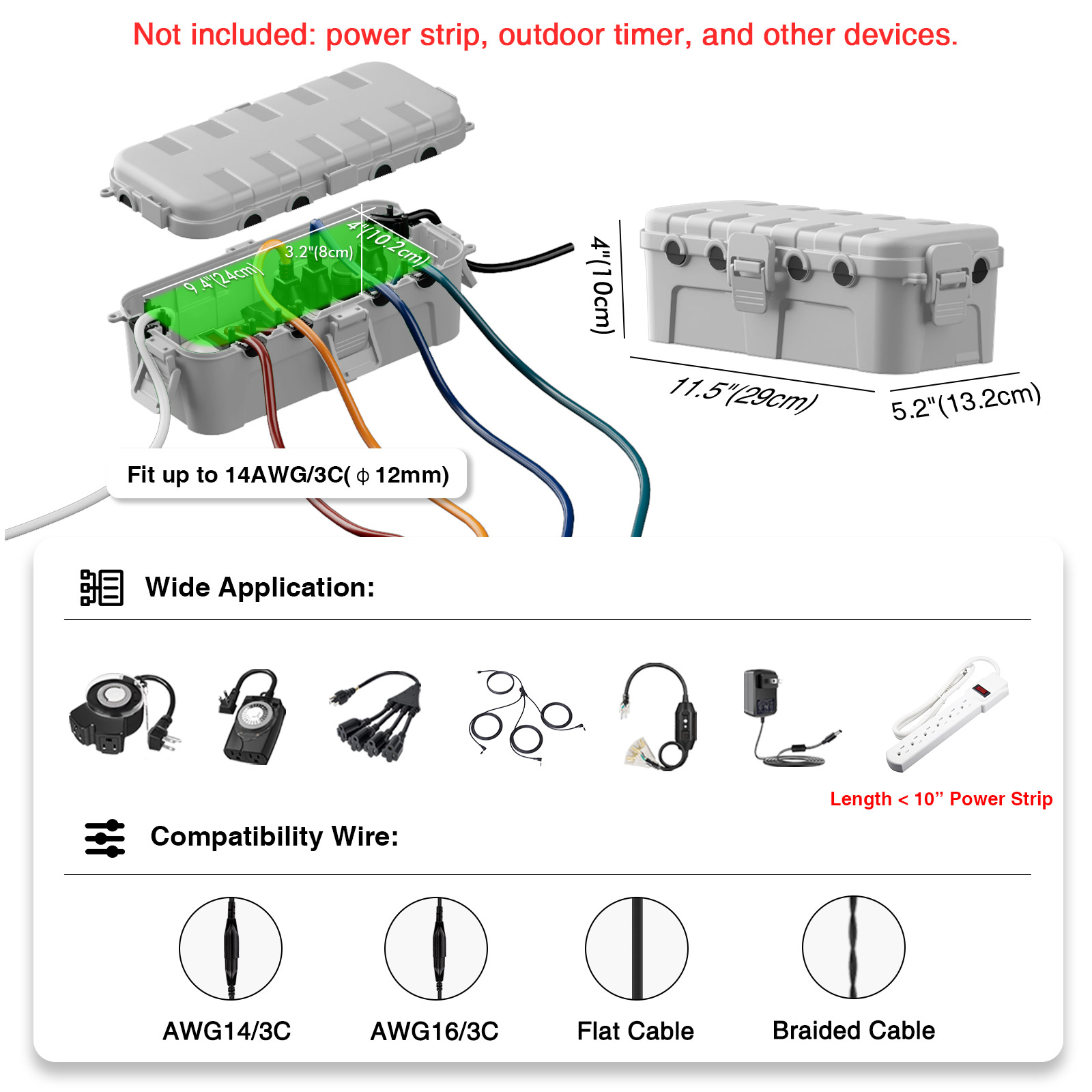 IP54 Waterproof Extension Cord - Outdoor Power Strip With Cover ulasan dan harga